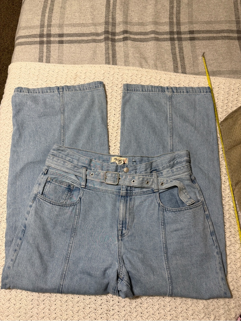 Madewell Belted Baggy Jeans 32 - Picture 2 of 9